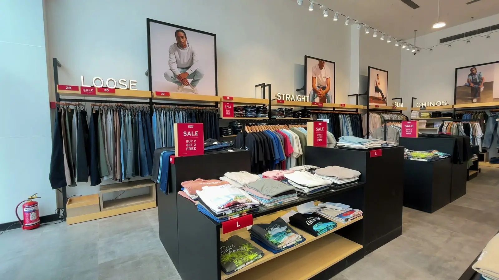 Interior of the operating Levi's store at Jamshri High Street