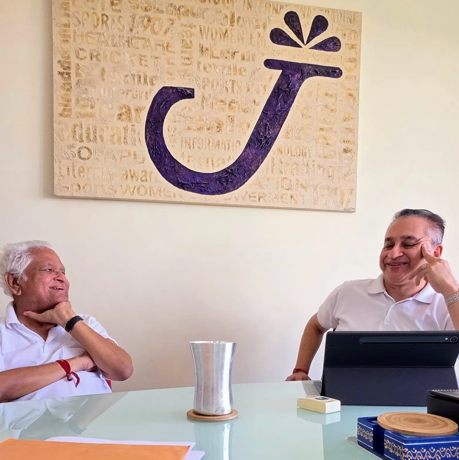 Premratan Damani with the next generation of the family at Jamshri