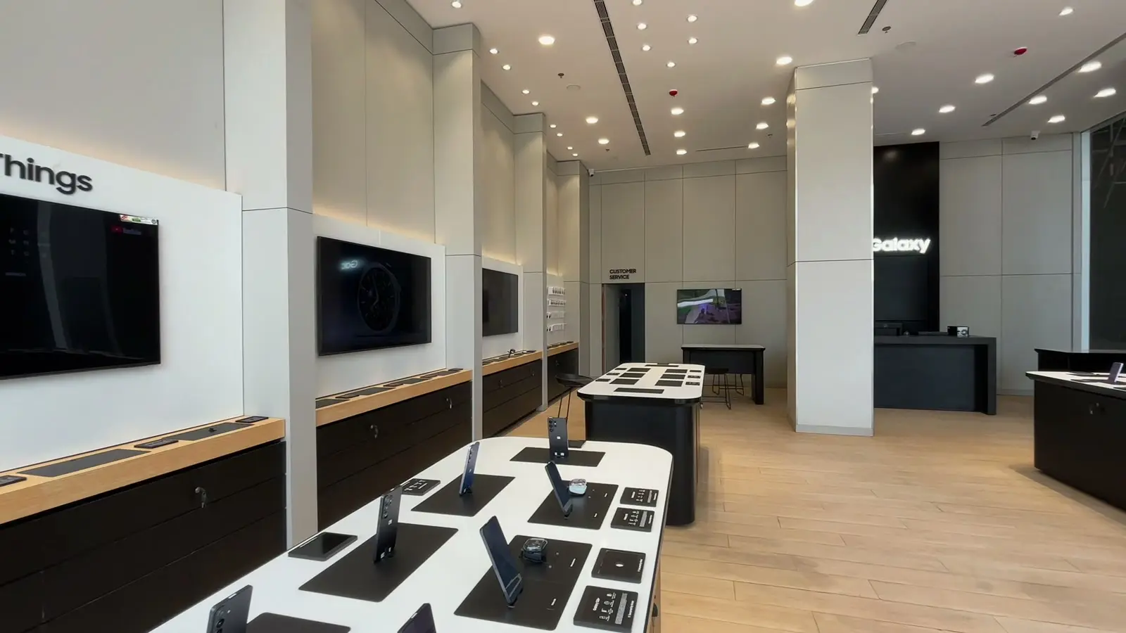 Interior of the operating Samsung store at Jamshri High Street